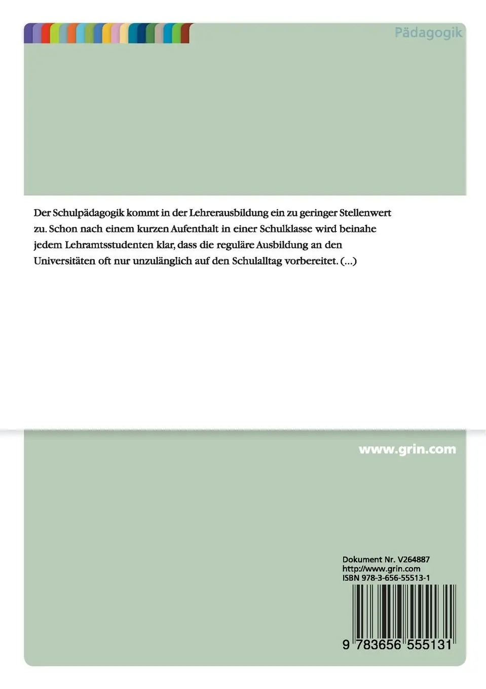 Rückseite: 9783656555131 | Das ADS-Syndrom und Lehrerbildungsmaßnahmen für inklusiven Unterricht