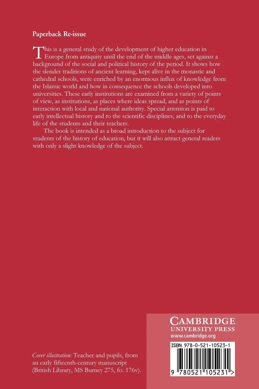 Rückseite: 9780521105231 | The First Universities | Olaf Pedersen | Taschenbuch | Englisch | 2008