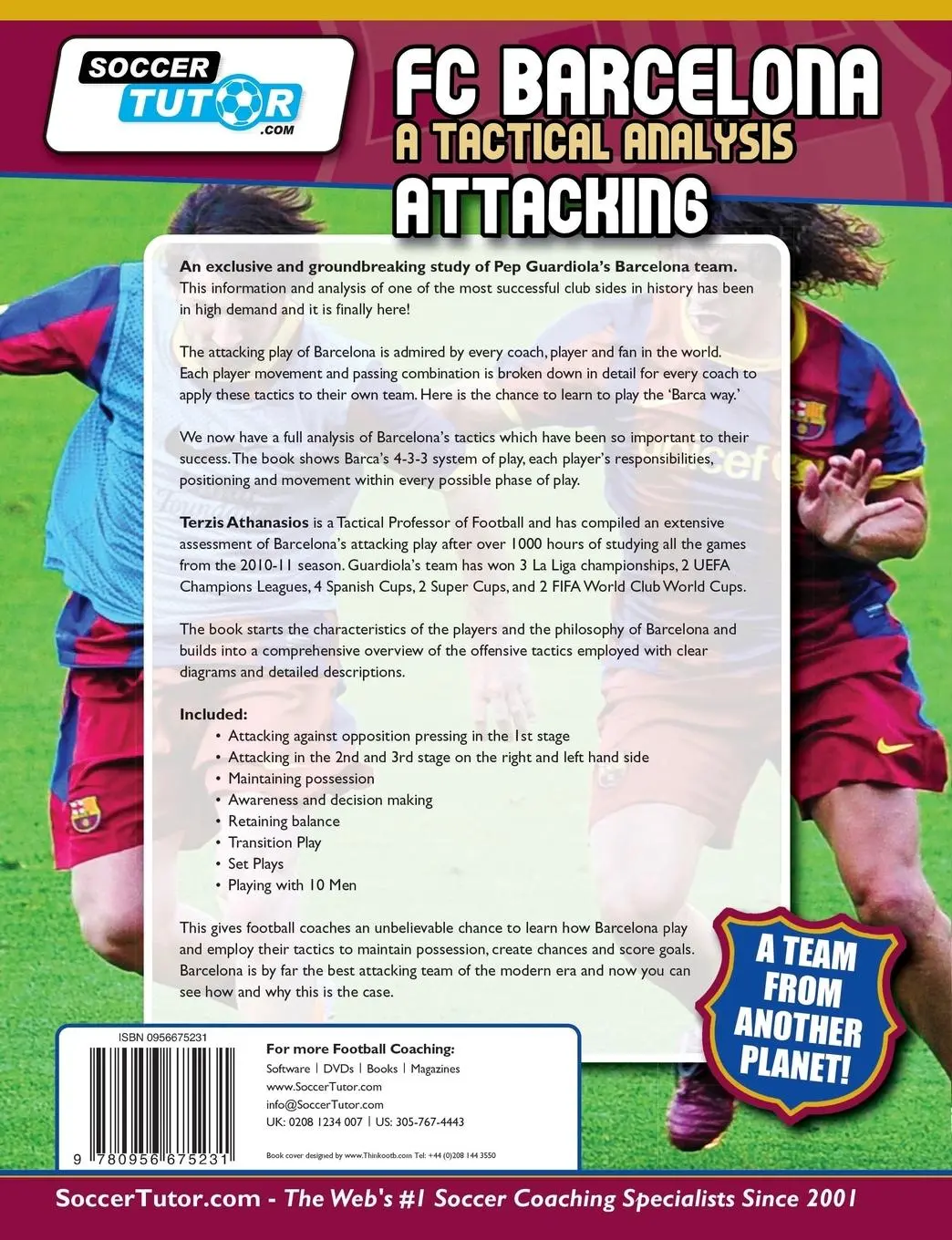 Rückseite: 9780956675231 | FC Barcelona - A Tactical Analysis | Attacking | Terzis Athanasios