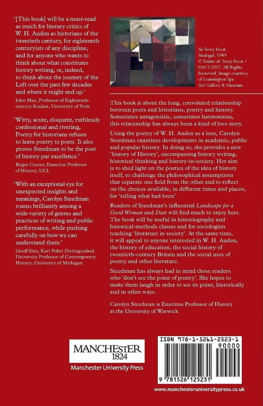 Rückseite: 9781526125231 | Poetry for historians | Or, W. H. Auden and history | Carolyn Steedman