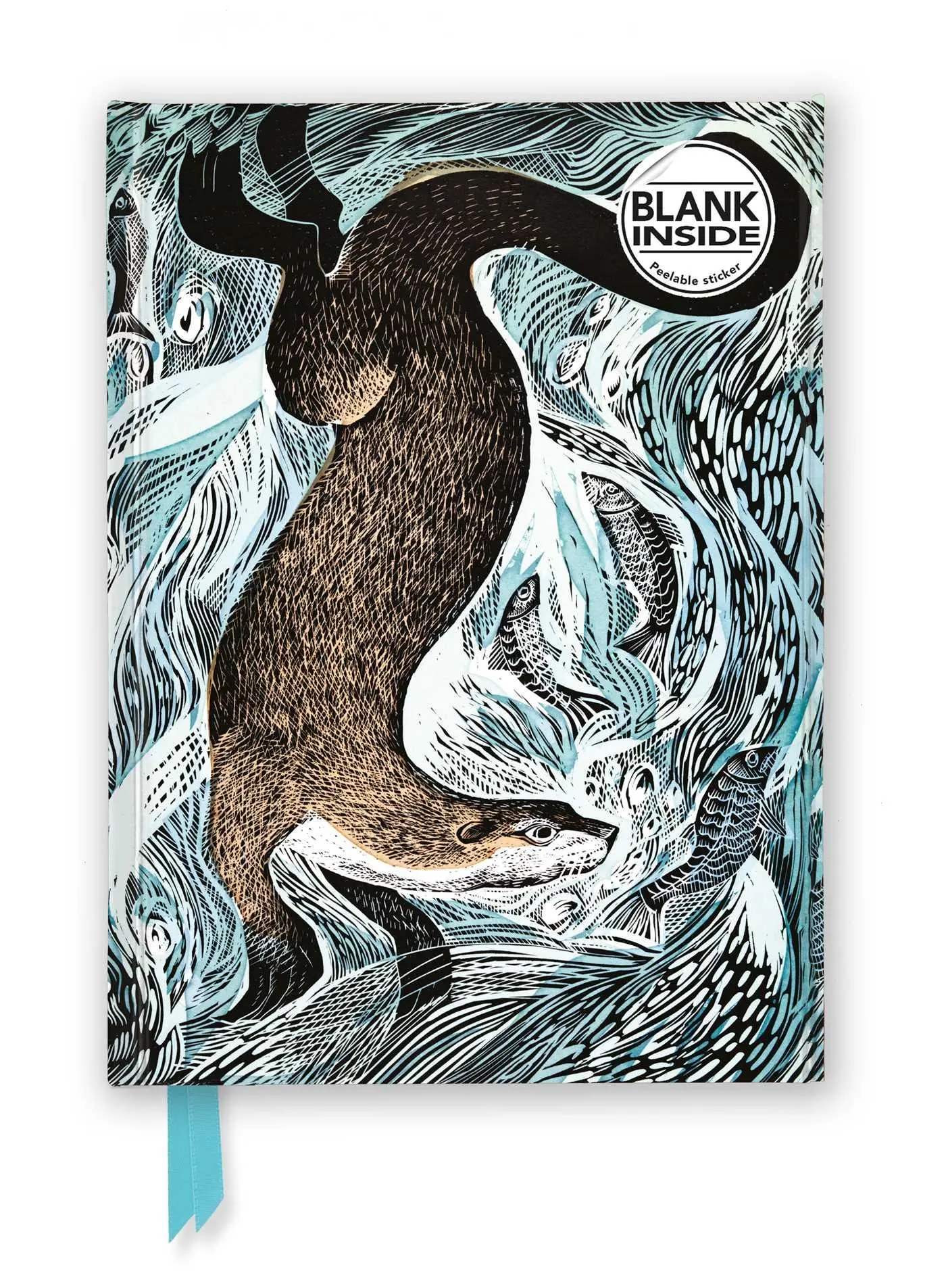 Cover: 9781804175231 | Angela Harding: Fishing Otter (Blank Journal) | Flame Tree Publishing