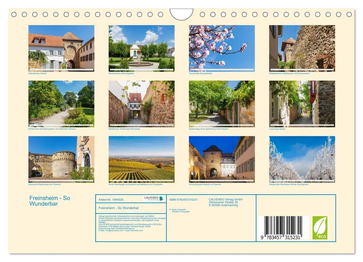 Bild: 9783457315231 | Freinsheim - So Wunderbar (Wandkalender 2026 DIN A4 quer), CALVENDO...