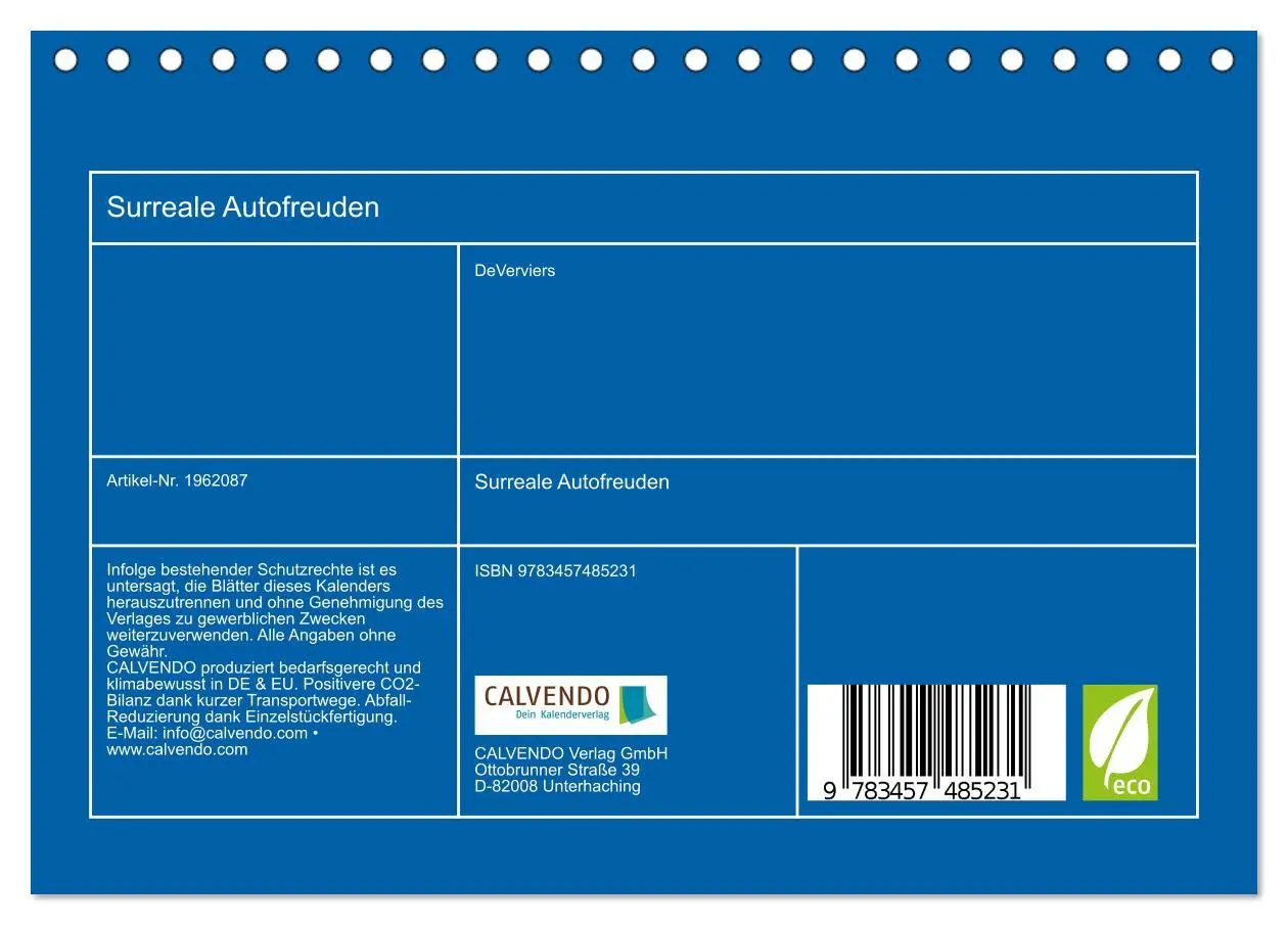 Bild: 9783457485231 | Surreale Autofreuden (Tischkalender 2026 DIN A5 quer), CALVENDO...