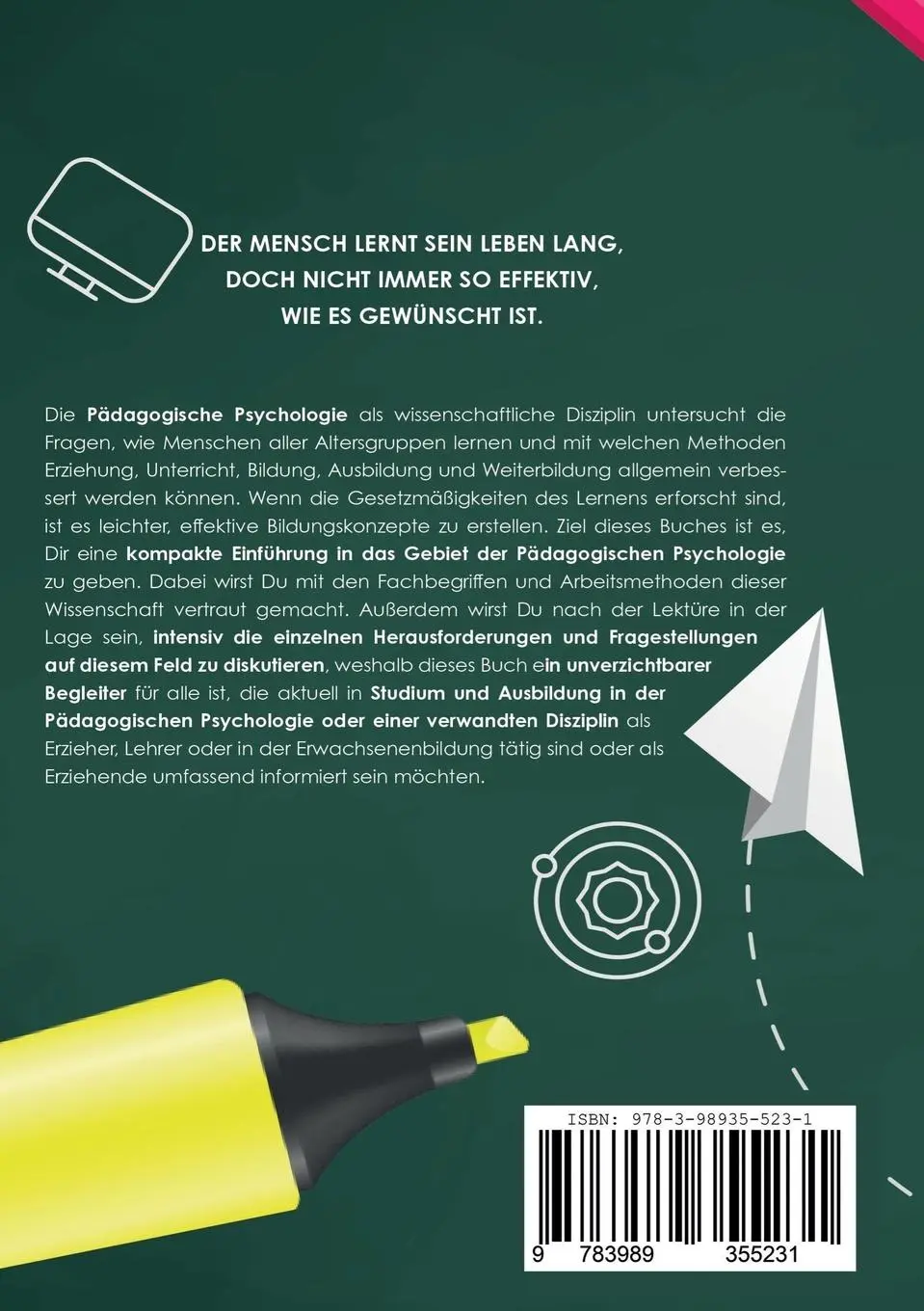 Rückseite: 9783989355231 | Pädagogische Psychologie | Steffen Hasselbrink | Taschenbuch | 182 S.