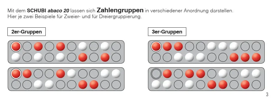 Bild: 9783039765331 | SCHUBI Abaco 20 | Modell B 5/5 Kugeln versetzt (rot/weiss) | Wentzke