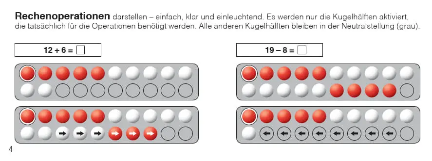Bild: 9783039765331 | SCHUBI Abaco 20 | Modell B 5/5 Kugeln versetzt (rot/weiss) | Wentzke