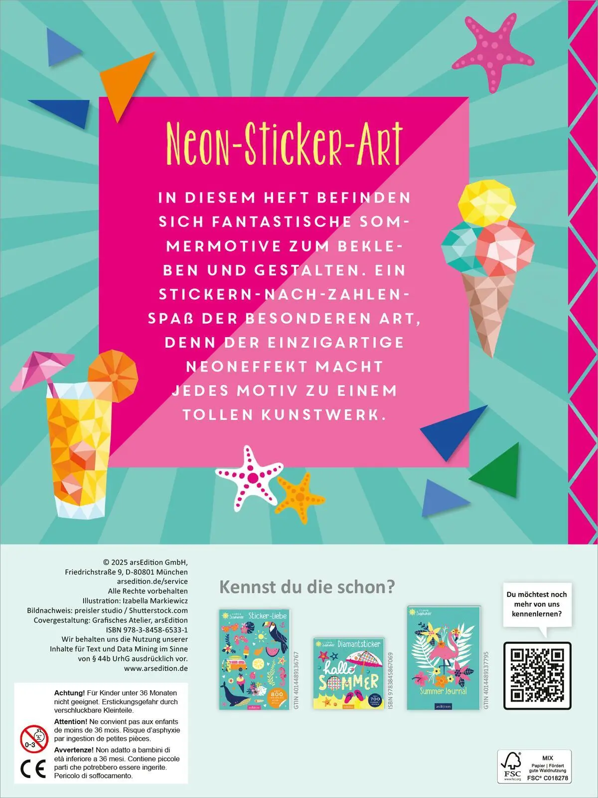 Rückseite: 9783845865331 | I Love Summer - Mosaik-Stickerheft Sommerzeit | Izabella Markiewicz
