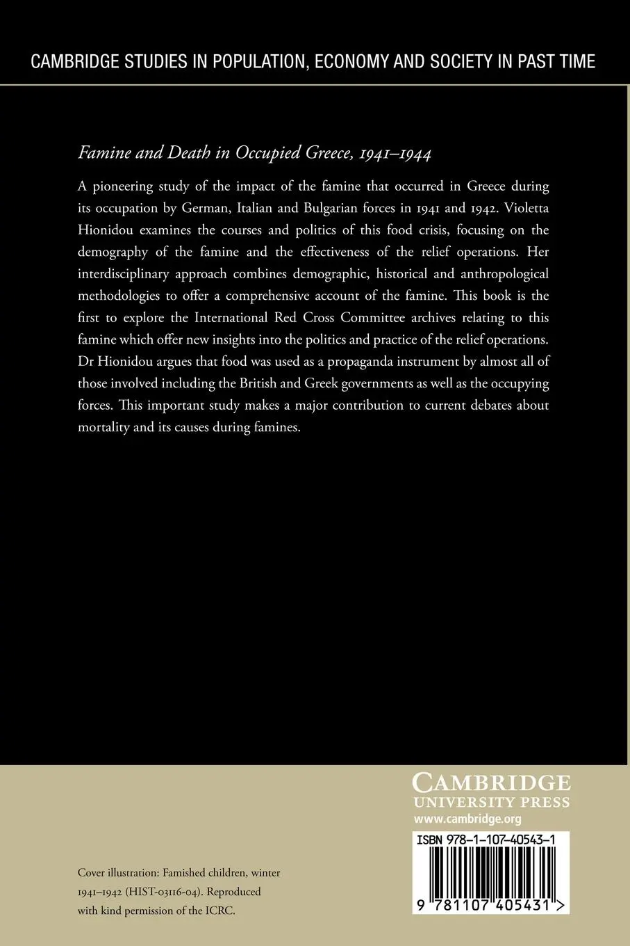 Rückseite: 9781107405431 | Famine and Death in Occupied Greece, 1941 1944 | Violetta Hionidou