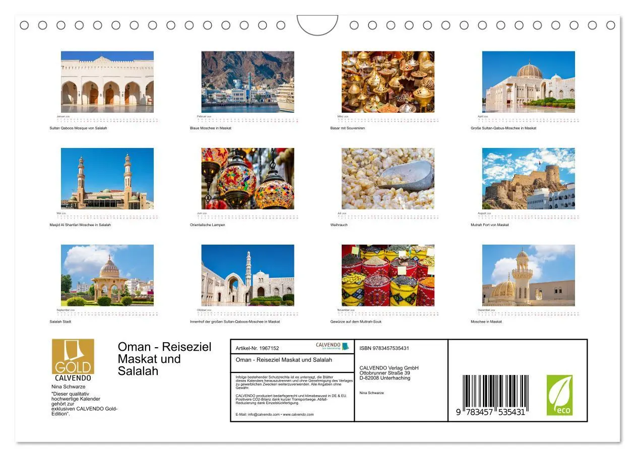 Bild: 9783457535431 | Oman - Reiseziel Maskat und Salalah (Wandkalender 2026 DIN A4...