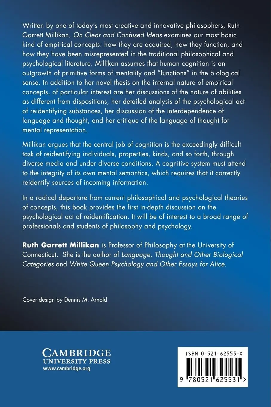 Rückseite: 9780521625531 | On Clear and Confused Ideas | An Essay about Substance Concepts | Buch
