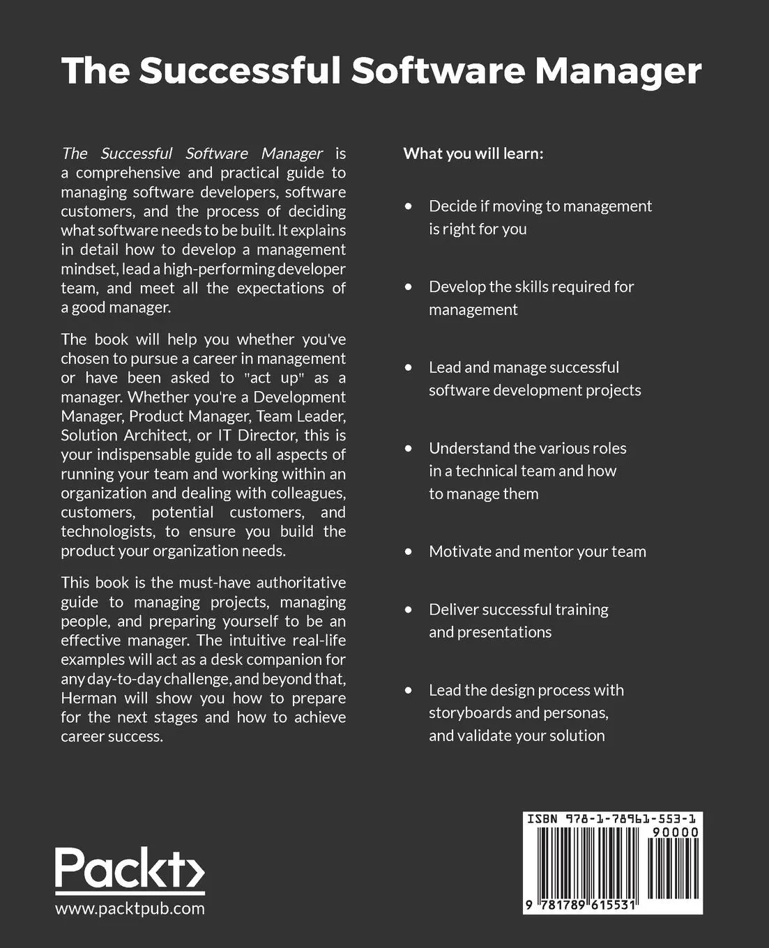 Rückseite: 9781789615531 | The Successful Software Manager | Herman Fung | Taschenbuch | Englisch