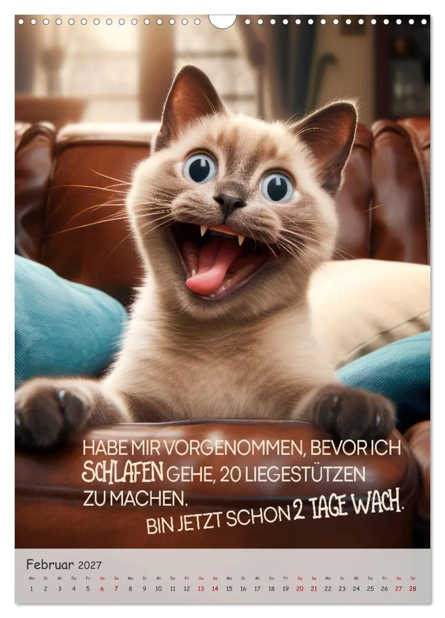 Bild: 9783569185531 | COOLE KATZEN Sprücheklopfer (Wandkalender 2027 DIN A3 hoch),...