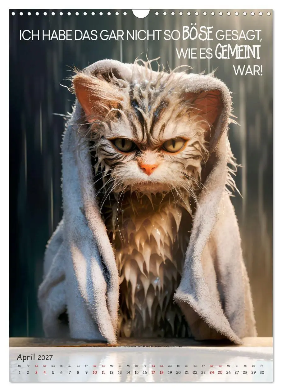 Bild: 9783569185531 | COOLE KATZEN Sprücheklopfer (Wandkalender 2027 DIN A3 hoch),...