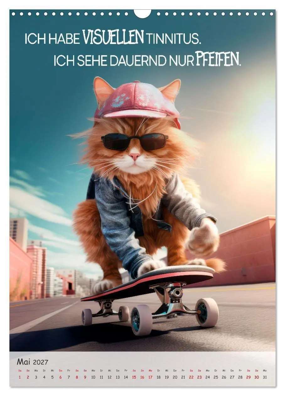 Bild: 9783569185531 | COOLE KATZEN Sprücheklopfer (Wandkalender 2027 DIN A3 hoch),...
