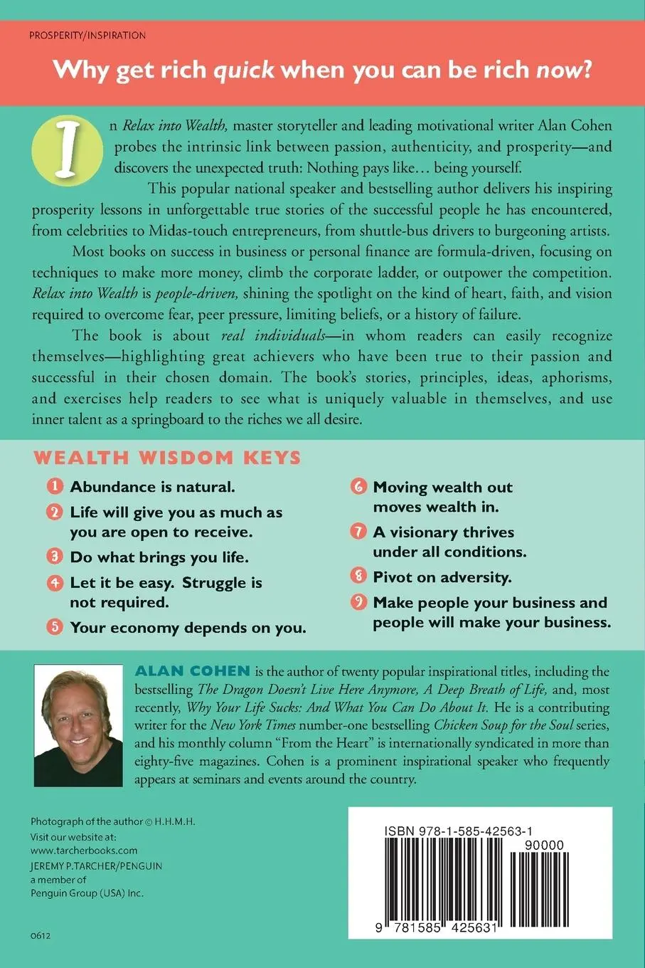 Rückseite: 9781585425631 | Relax Into Wealth | How to Get More by Doing Less | Alan Cohen | Buch