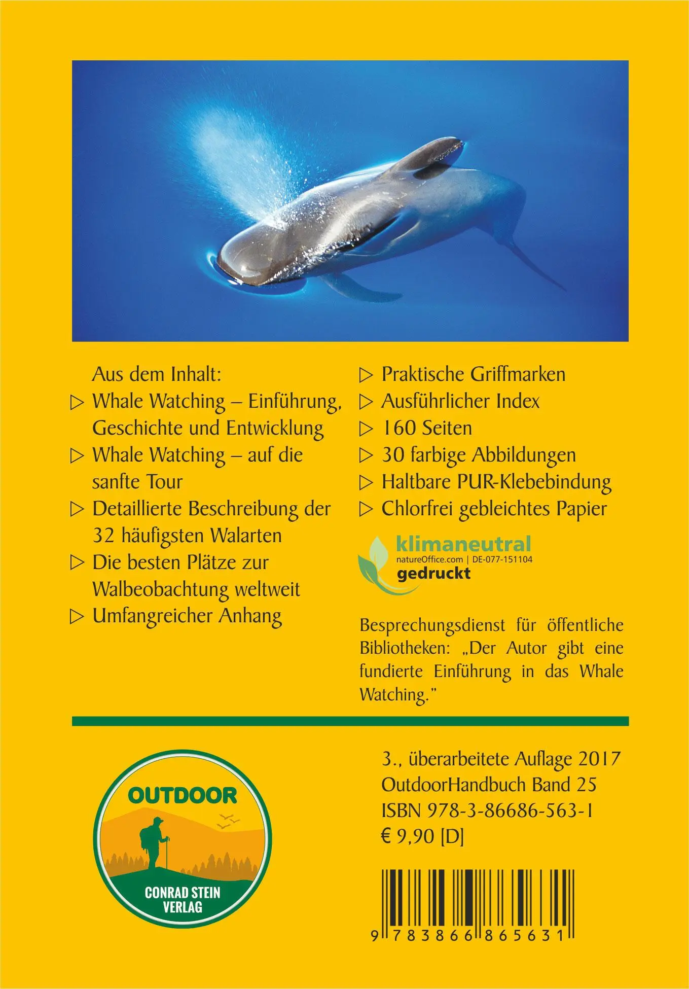 Rückseite: 9783866865631 | Wale beobachten | Fabian Ritter | Taschenbuch | 160 S. | Deutsch