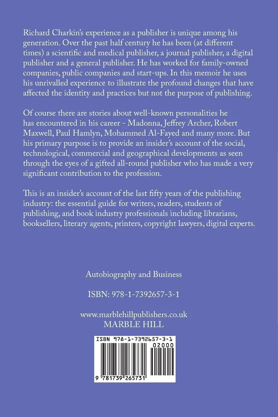 Rückseite: 9781739265731 | MY BACK PAGES | Richard Charkin | Taschenbuch | Englisch | 2023