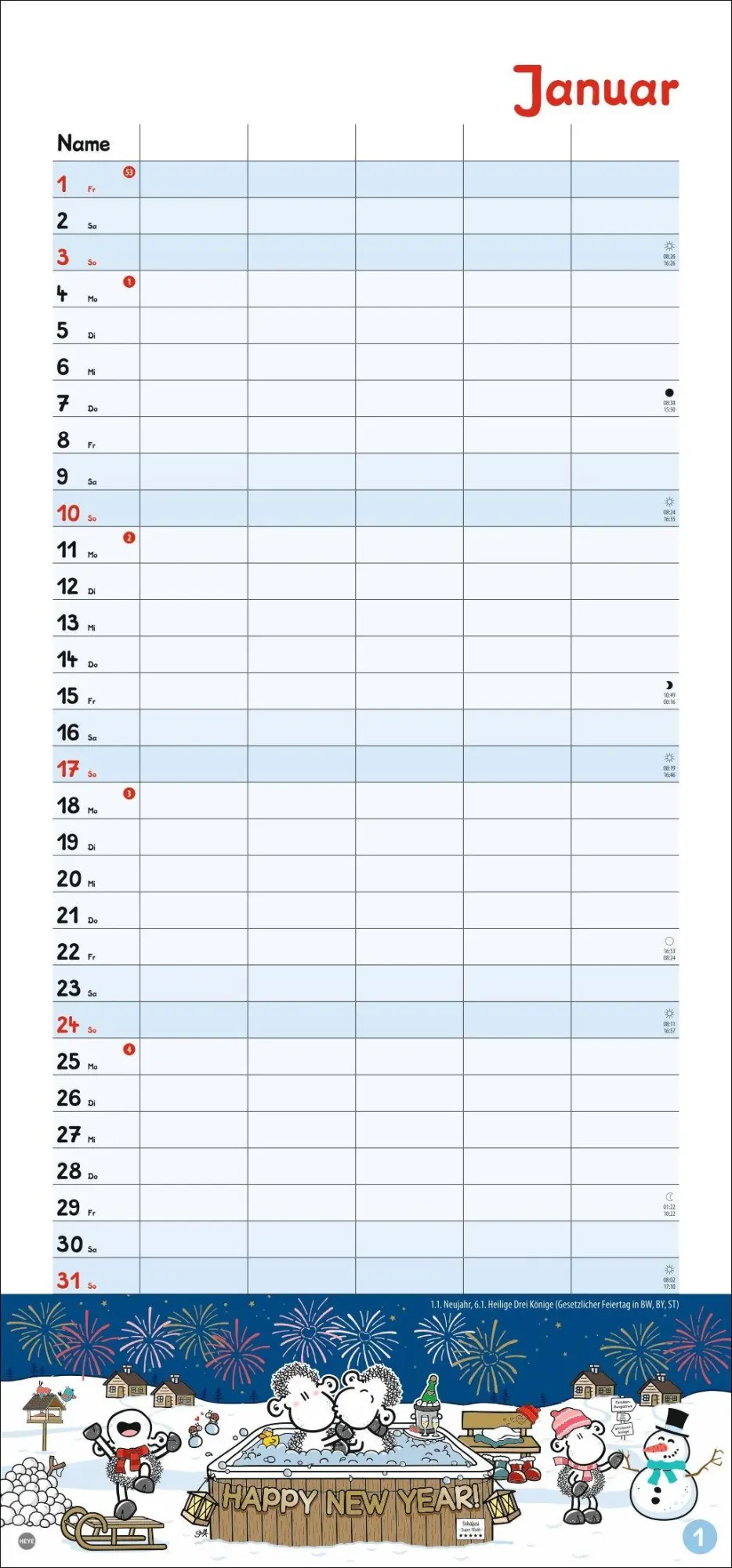 Bild: 9783756415731 | sheepworld Familienplaner 2027 | Heye | Kalender | Spiralbindung