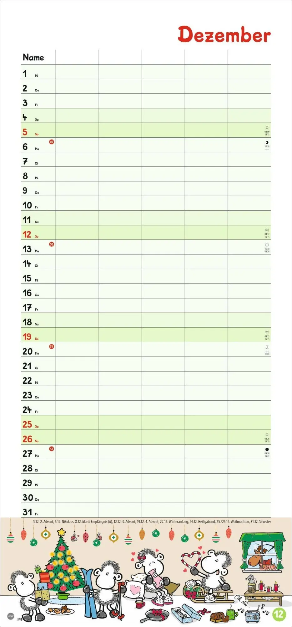 Bild: 9783756415731 | sheepworld Familienplaner 2027 | Heye | Kalender | Spiralbindung