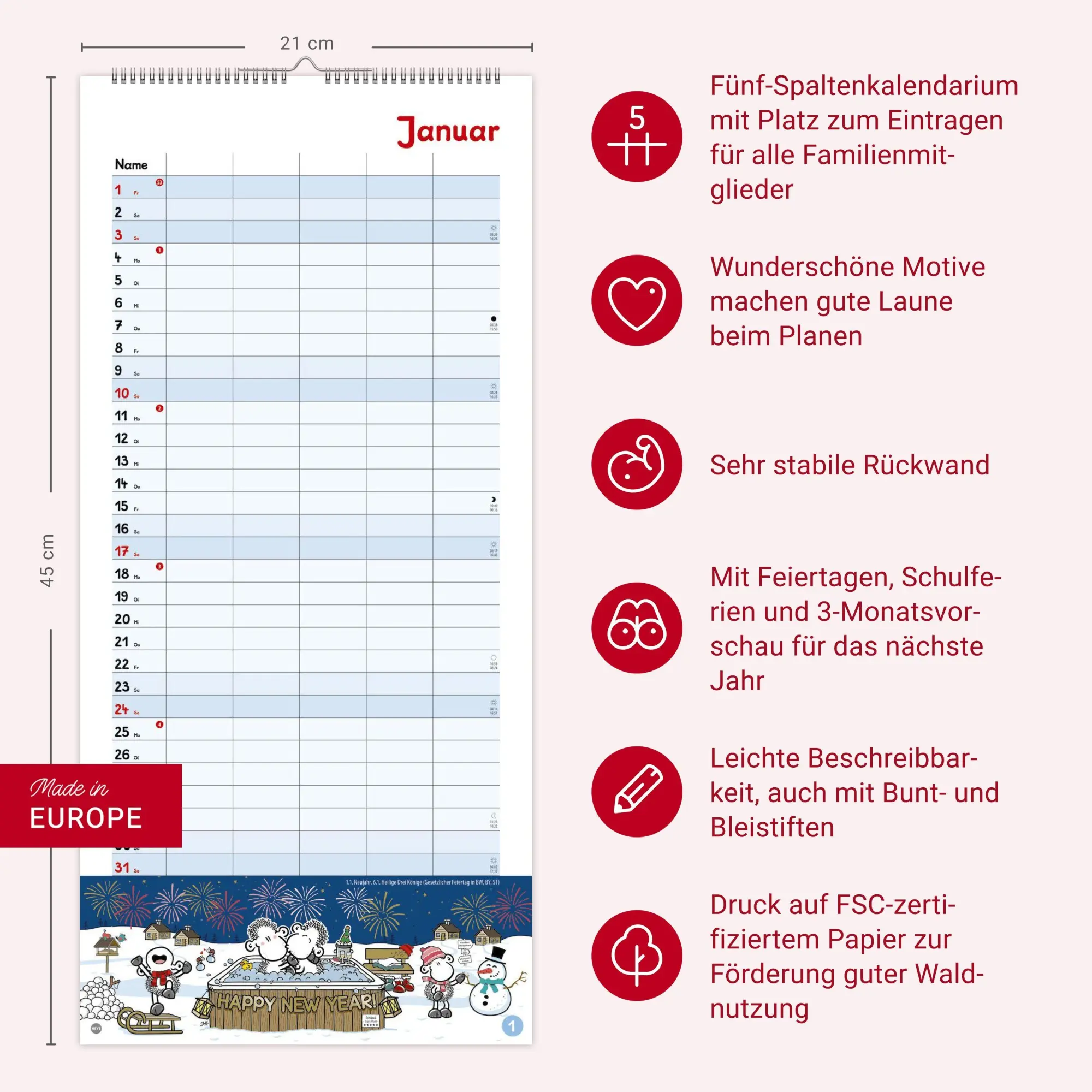 Bild: 9783756415731 | sheepworld Familienplaner 2027 | Heye | Kalender | Spiralbindung