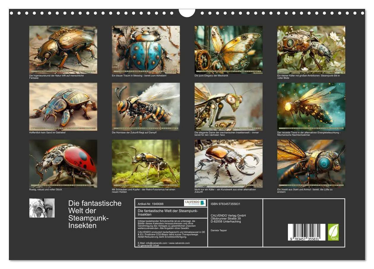 Bild: 9783457355831 | Die fantastische Welt der Steampunk-Insekten (Wandkalender 2026 DIN...