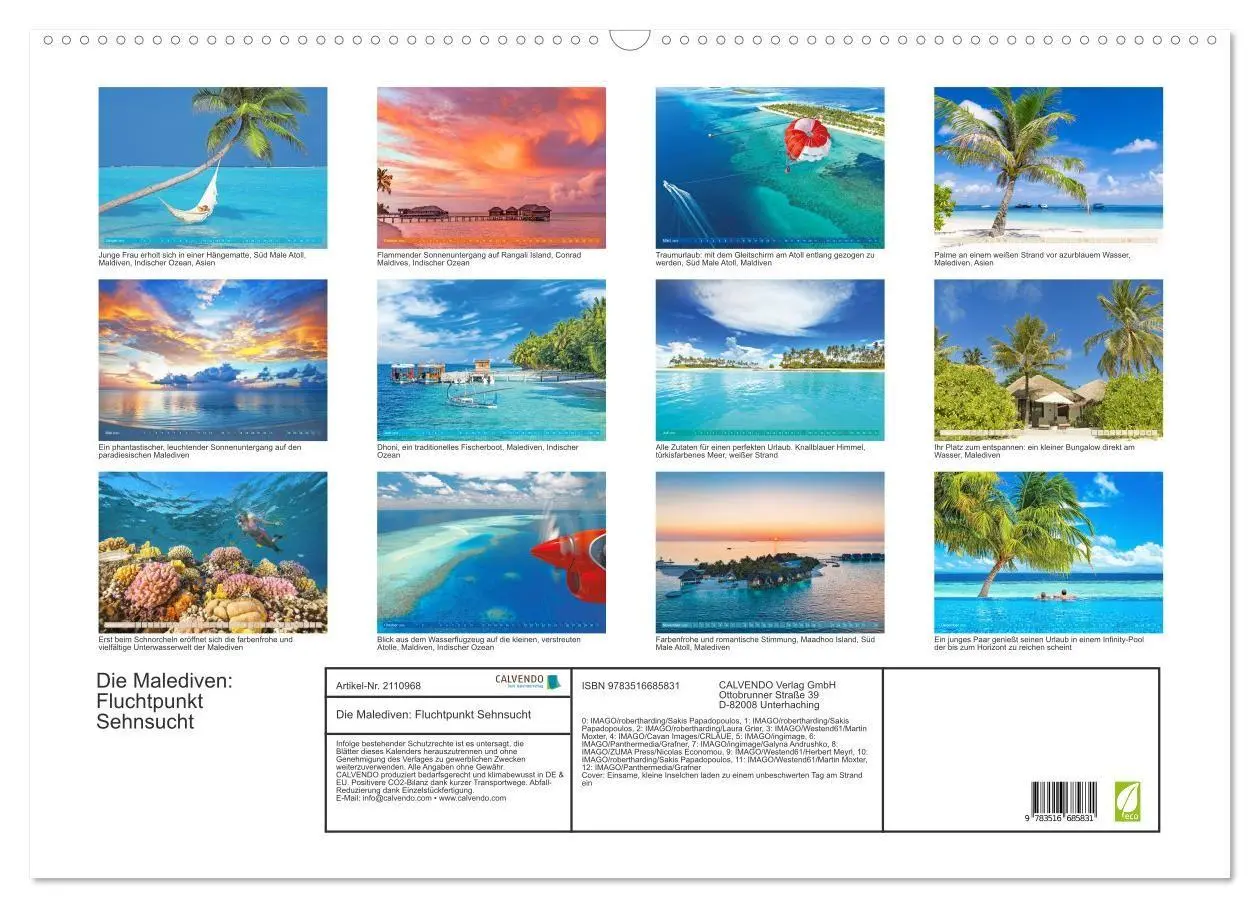 Bild: 9783516685831 | Die Malediven: Fluchtpunkt Sehnsucht (Wandkalender 2026 DIN A2...