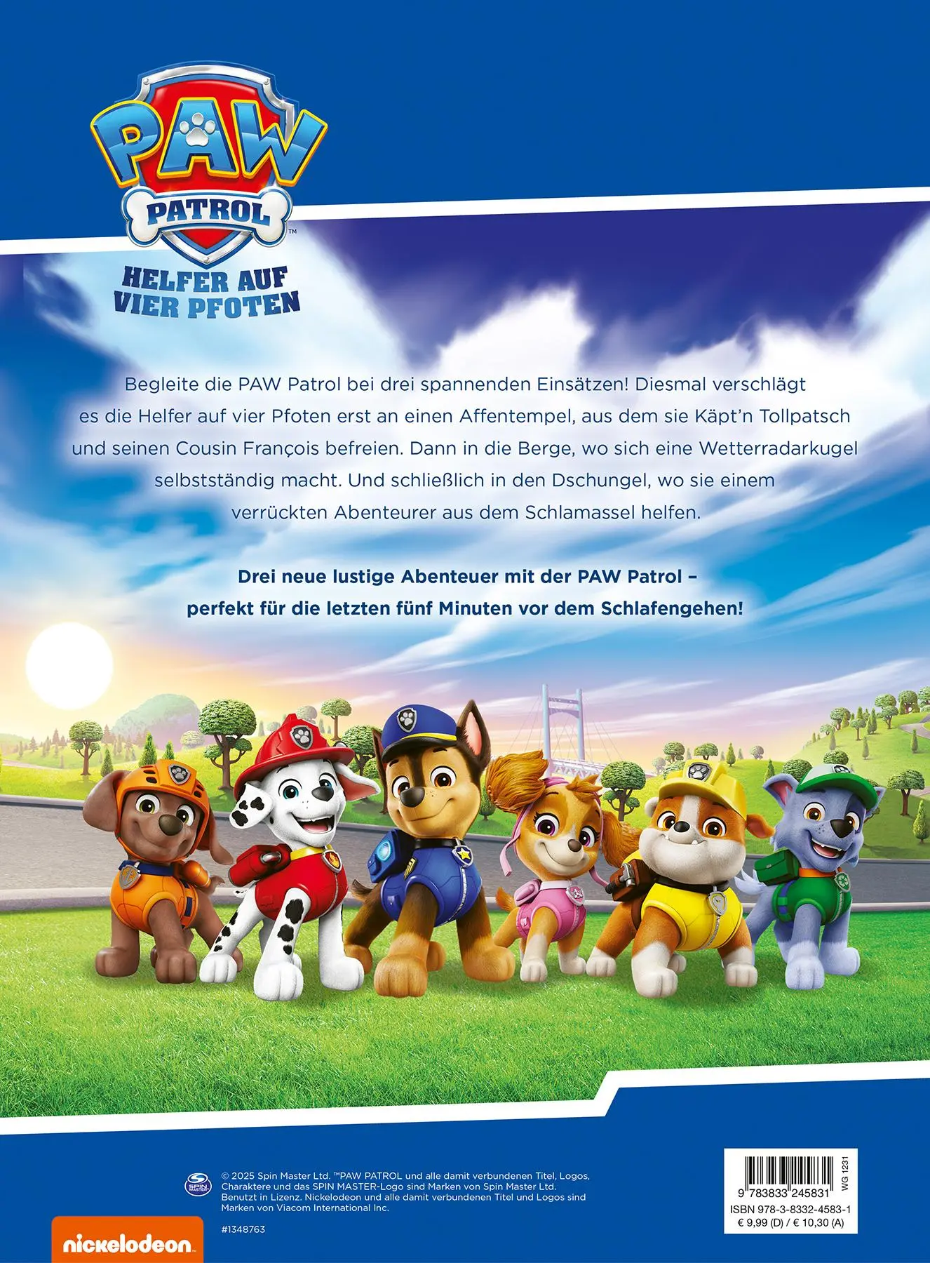 Rückseite: 9783833245831 | PAW Patrol: Noch 5 Minuten bis zum Schlafengehen | Geschichtenbuch