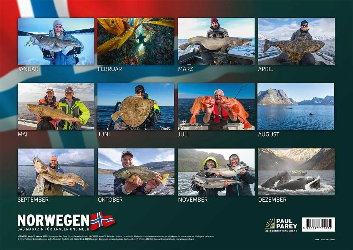 Bild: 9783897155831 | FISCH &amp; FANG Edition: Norwegen Kalender 2027 | FISCH UND FANG | Fang