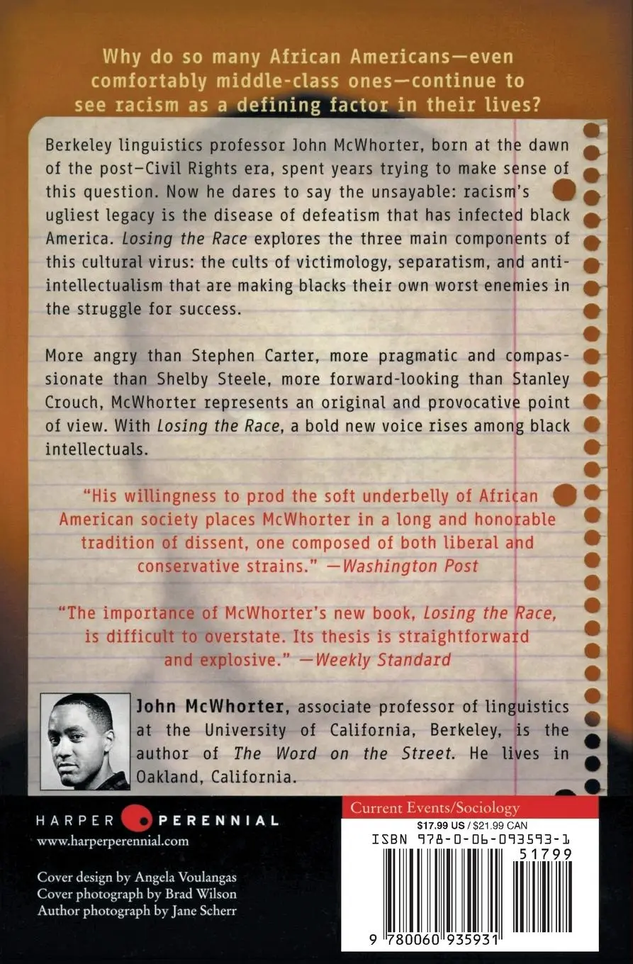 Rückseite: 9780060935931 | Losing the Race | Self-Sabotage in Black America | John Mcwhorter