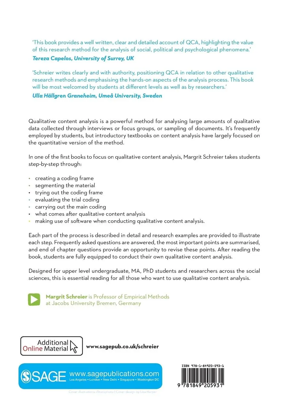 Rückseite: 9781849205931 | Qualitative Content Analysis in Practice | Margrit Schreier | Buch