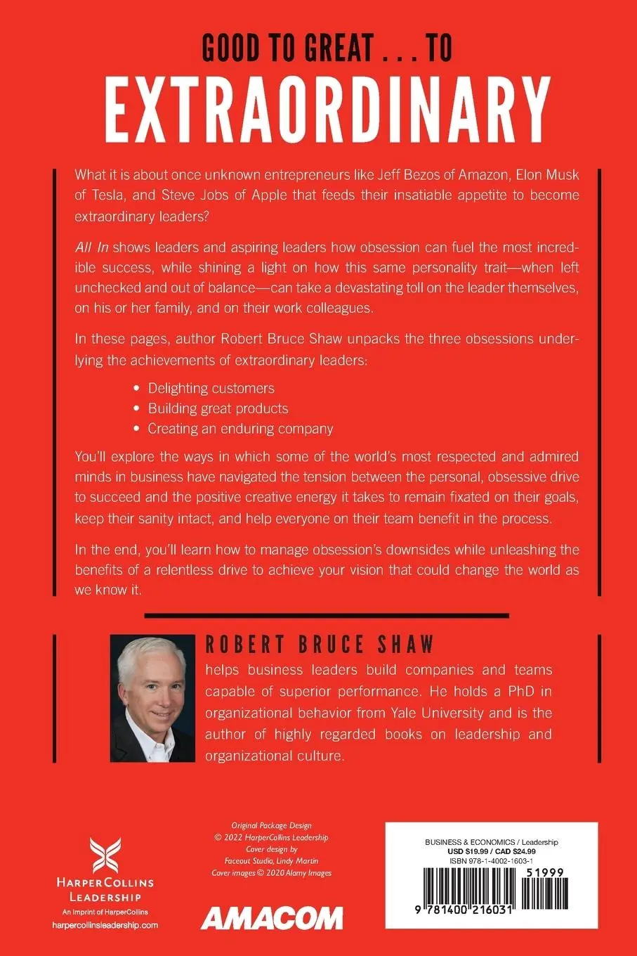 Rückseite: 9781400216031 | All In | How Obsessive Leaders Achieve the Extraordinary | Shaw | Buch