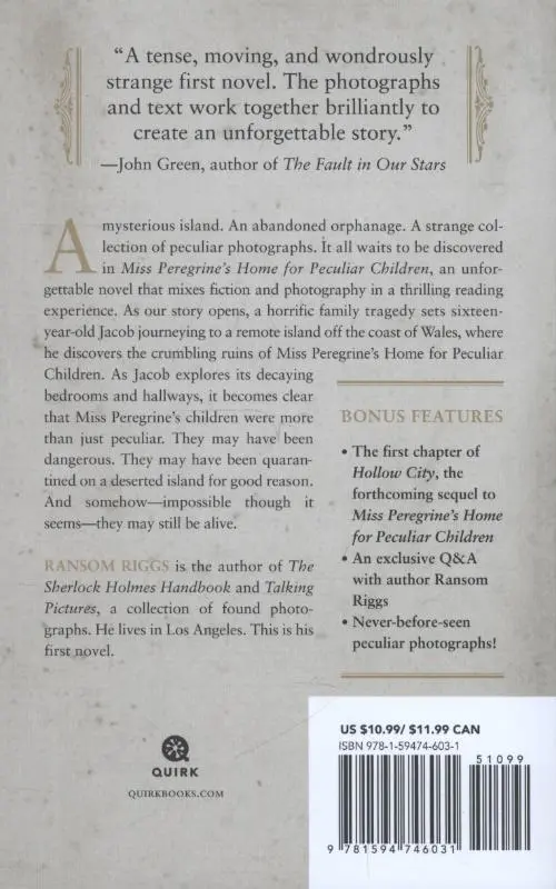 Rückseite: 9781594746031 | Miss Peregrine's Home for Peculiar Children | Ransom Riggs | Buch