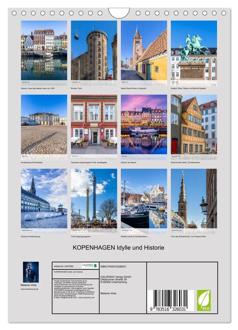Bild: 9783516326031 | KOPENHAGEN Idylle und Historie (Wandkalender 2026 DIN A4 hoch),...
