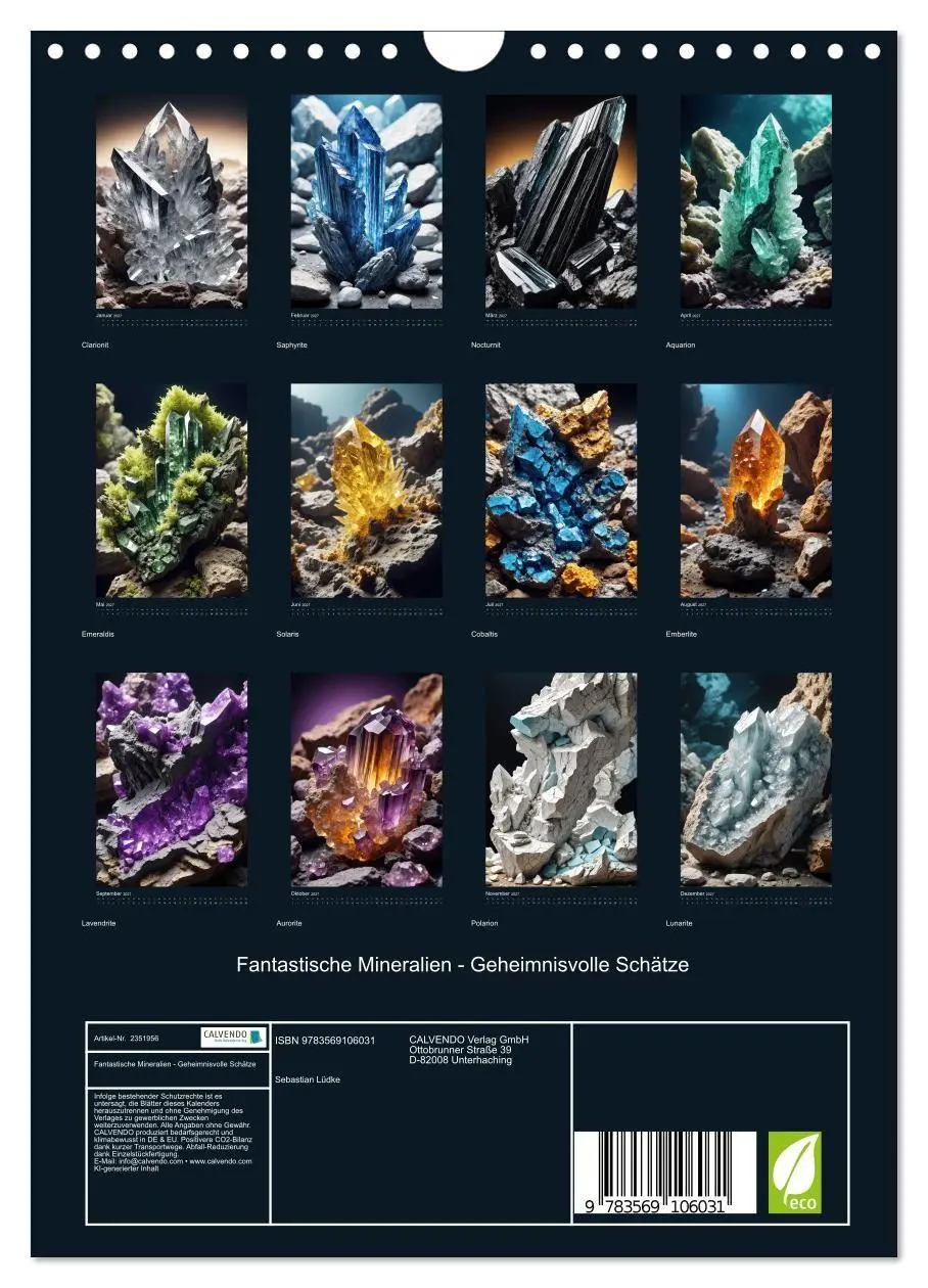 Bild: 9783569106031 | Fantastische Mineralien - Geheimnisvolle Schätze (Wandkalender 2027...