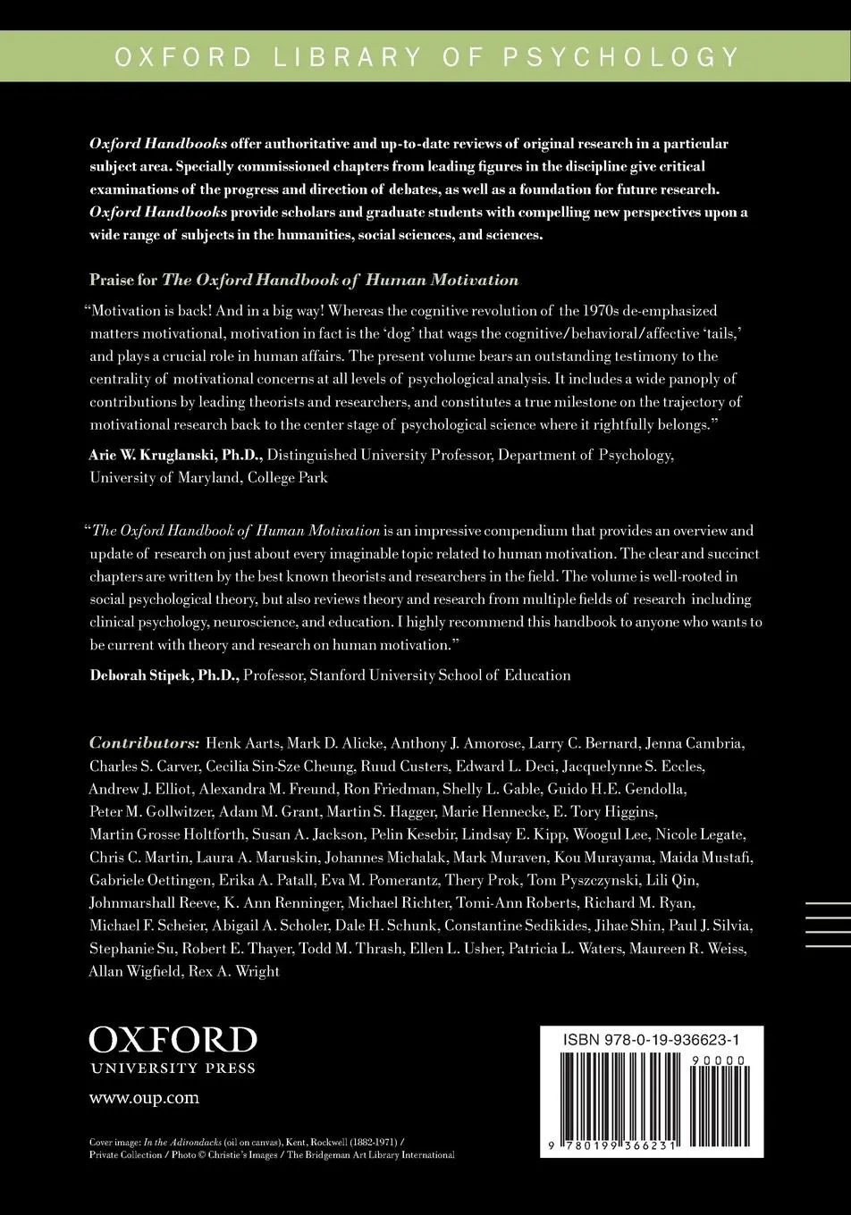 Rückseite: 9780199366231 | Oxford Handbook of Human Motivation | Richard M. Ryan | Taschenbuch
