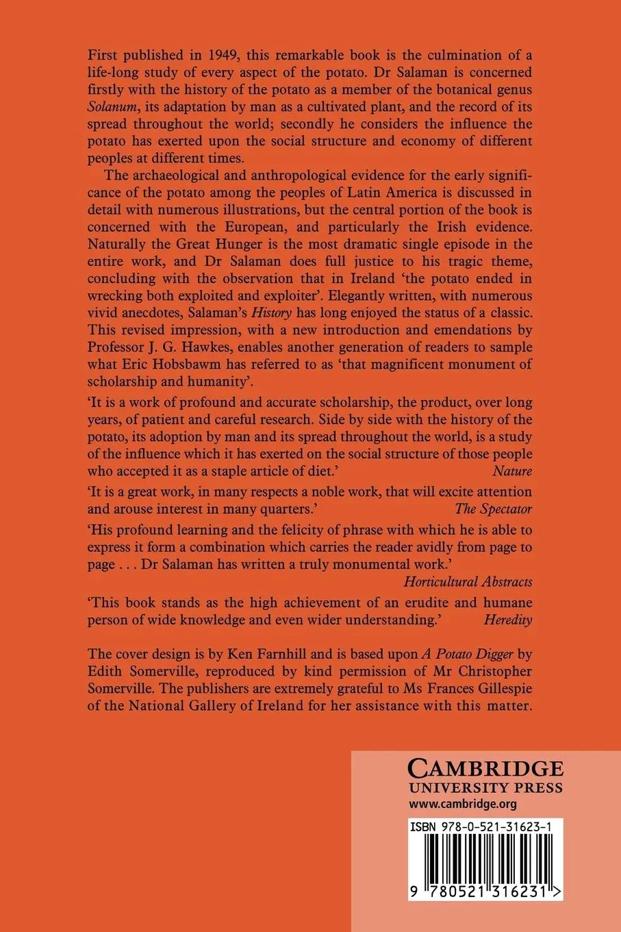 Rückseite: 9780521316231 | The History and Social Influence of the Potato | Salaman (u. a.)