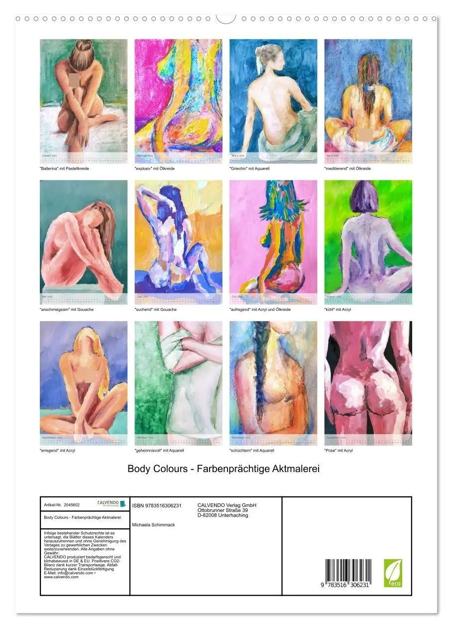 Bild: 9783516306231 | Body Colours - Farbenprächtige Aktmalerei (hochwertiger Premium...