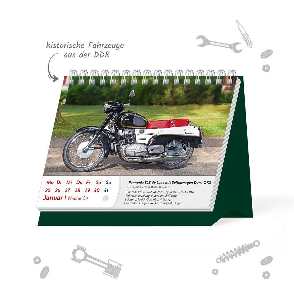 Bild: 9783988026231 | TRÖTSCH - Aufstellwochenkalender DDR Fahrzeuge 2027 | KG | Kalender