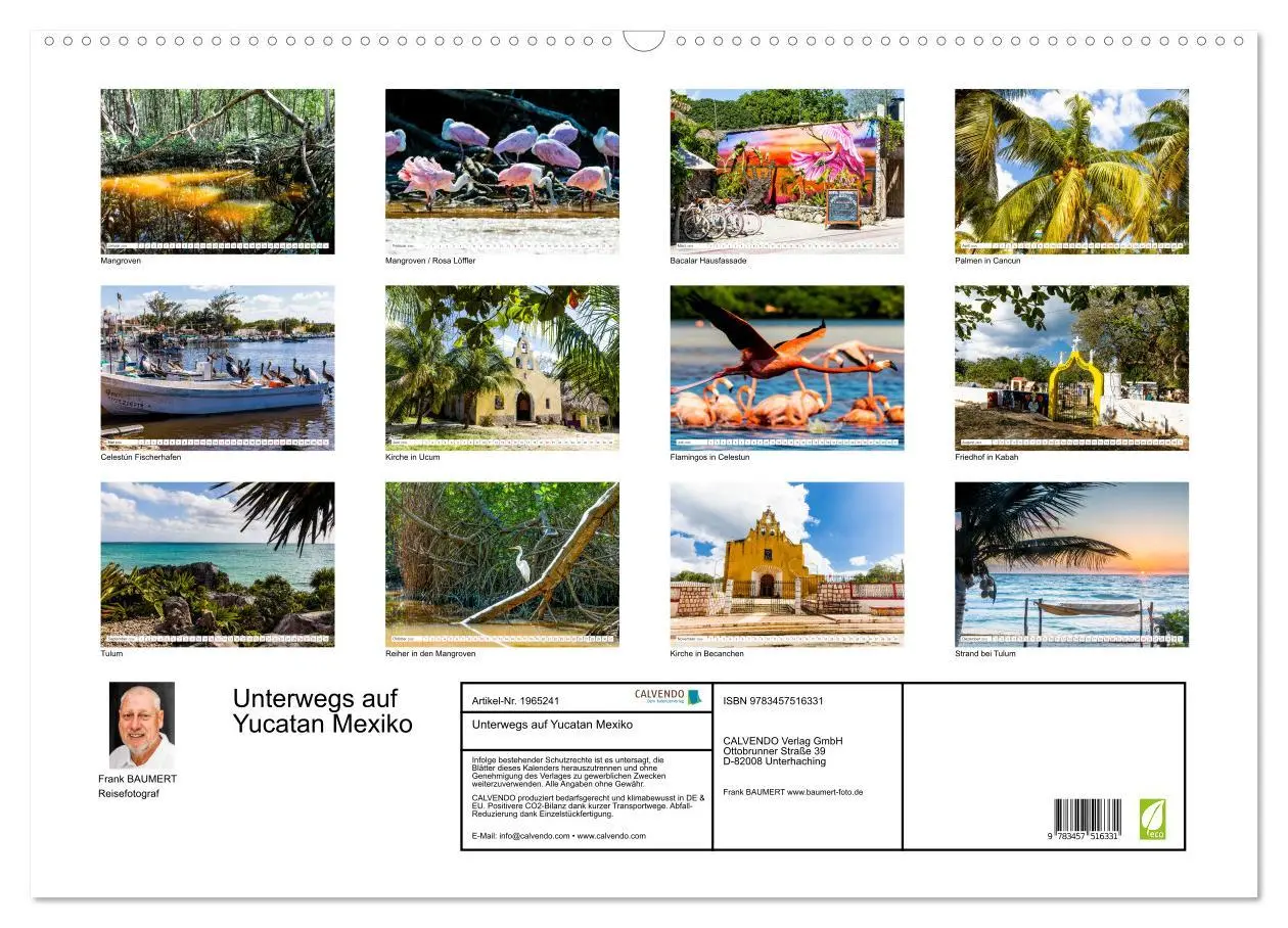 Bild: 9783457516331 | Unterwegs auf Yucatan Mexiko (Wandkalender 2026 DIN A2 quer),...