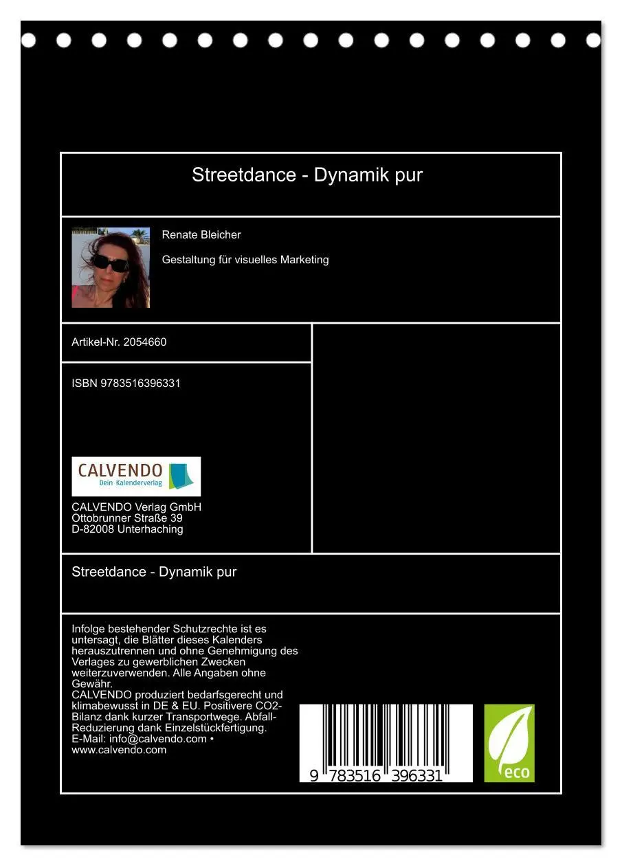 Bild: 9783516396331 | Streetdance - Dynamik pur (Tischkalender 2026 DIN A5 hoch),...