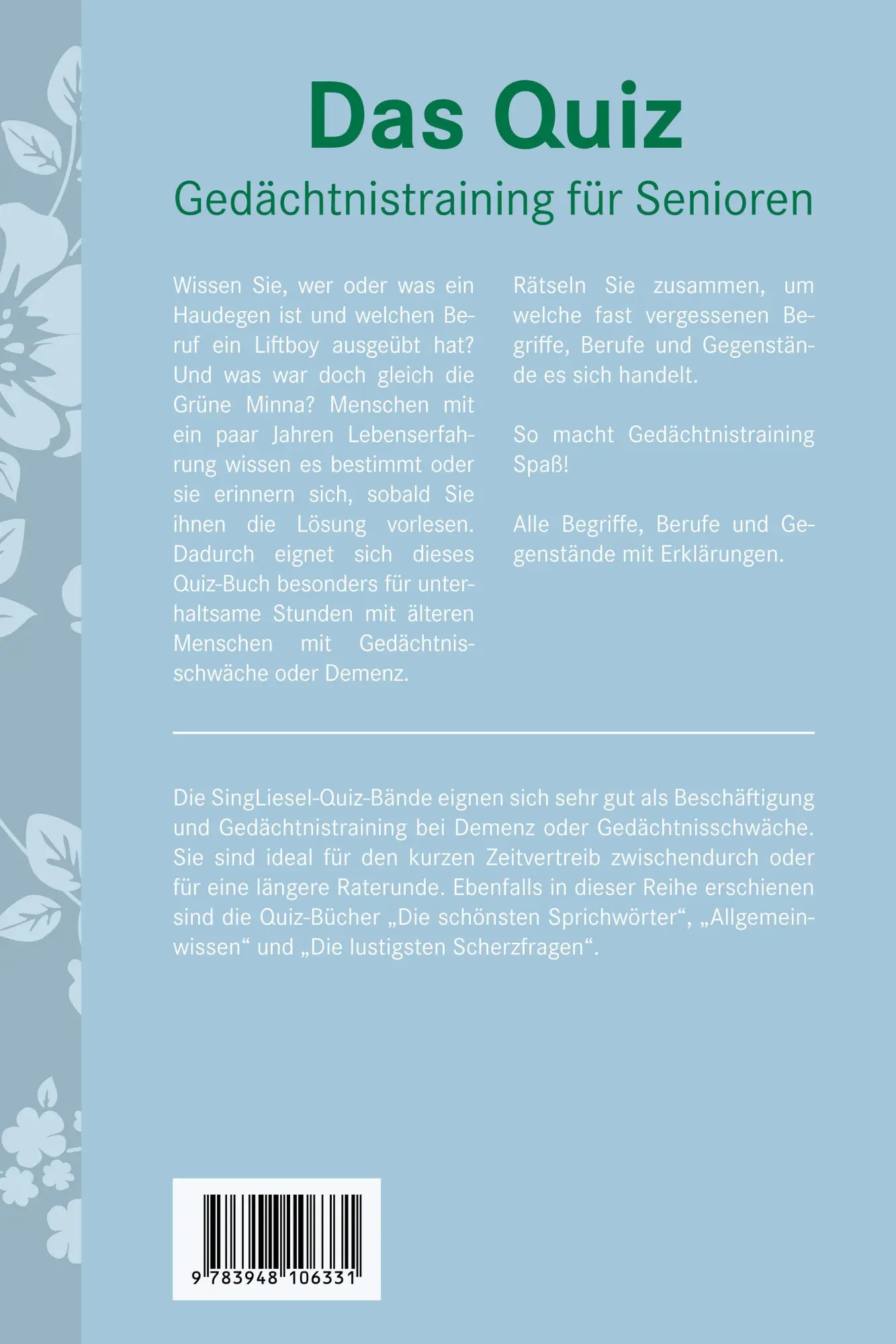 Bild: 9783948106331 | Fast vergessene Begriffe. Das Gedächtnistraining-Quiz für Senioren....
