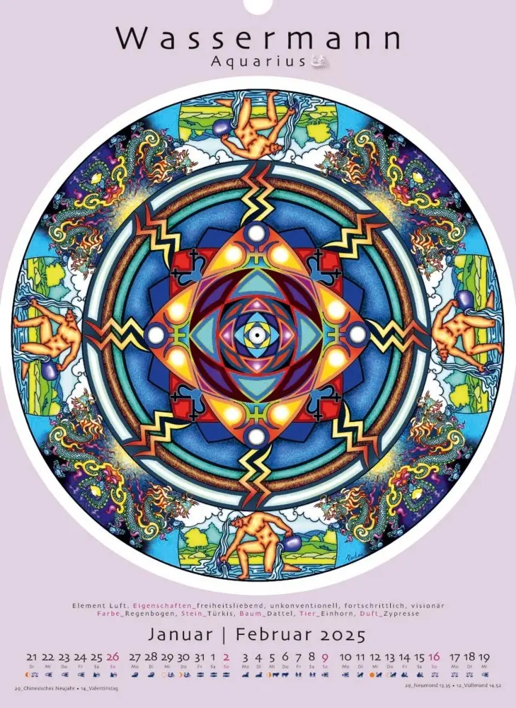 Bild: 9783948276331 | Sternzeichen-Mandalas. Kalender 2025 | Deva Padma | Kalender | 14 S.