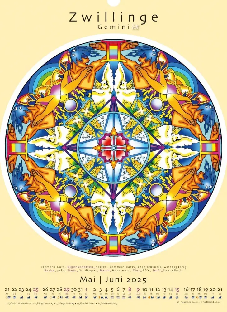 Bild: 9783948276331 | Sternzeichen-Mandalas. Kalender 2025 | Deva Padma | Kalender | 14 S.