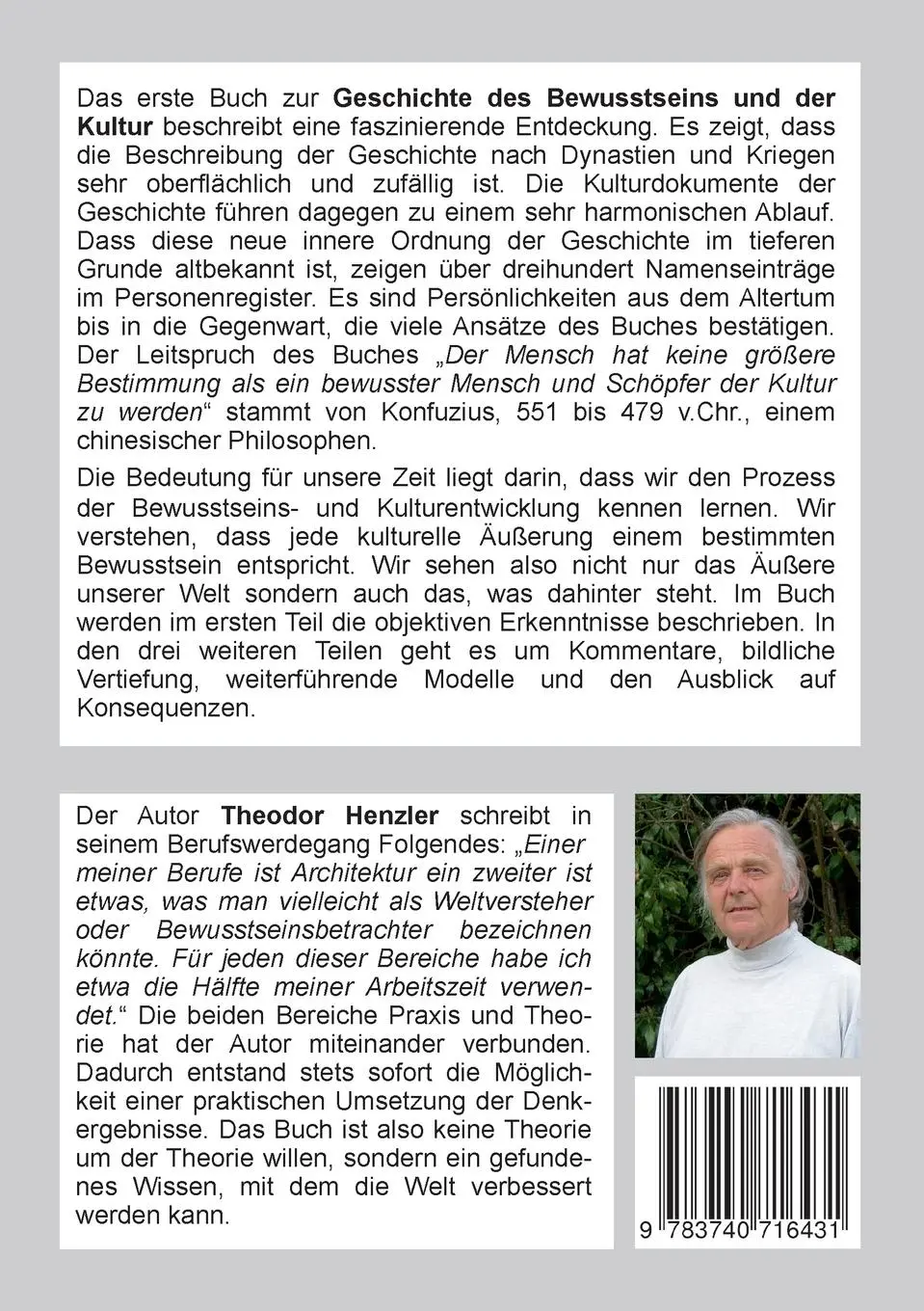 Rückseite: 9783740716431 | Geschichte des Bewusstseins und der Kultur | Theodor Henzler | Buch