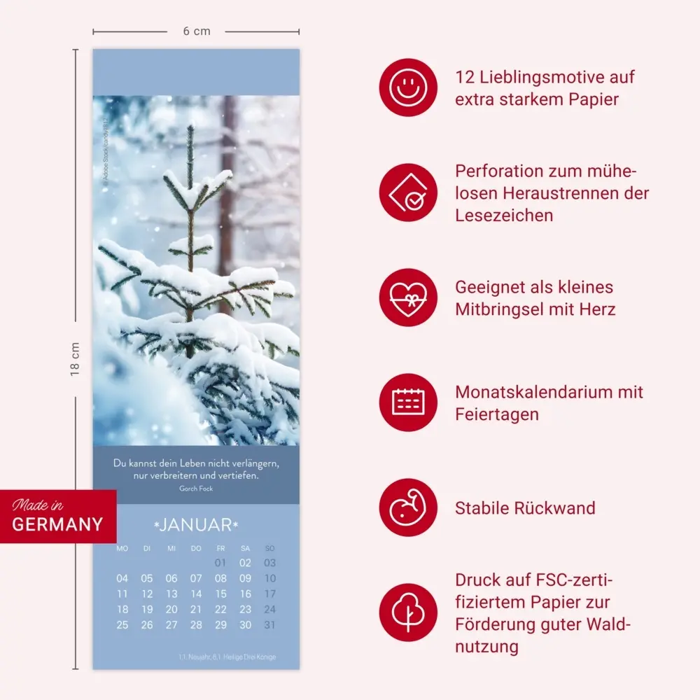 Bild: 9783756416431 | Gute Gedanken Lesezeichen &amp; Kalender 2027 | Kalender | Geblockt | 2027