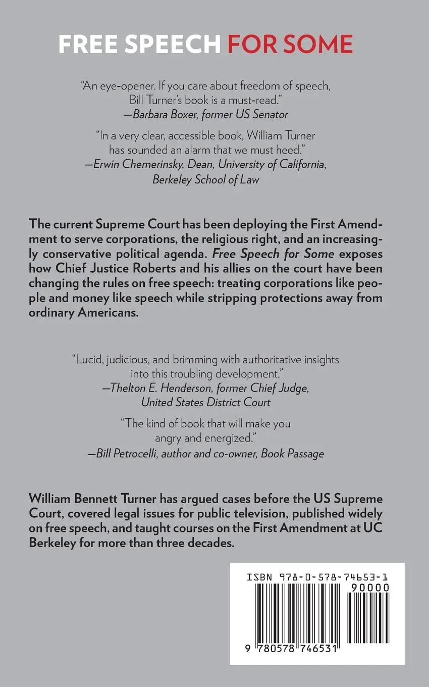 Rückseite: 9780578746531 | Free Speech for Some | William Bennett Turner | Taschenbuch | Englisch