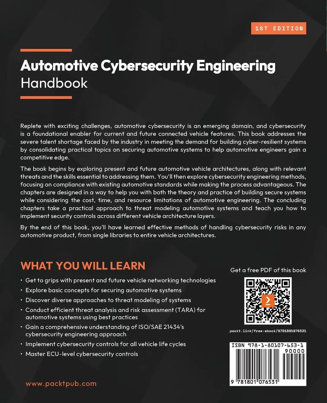 Rückseite: 9781801076531 | Automotive Cybersecurity Engineering Handbook | Ahmad Mk Nasser | Buch
