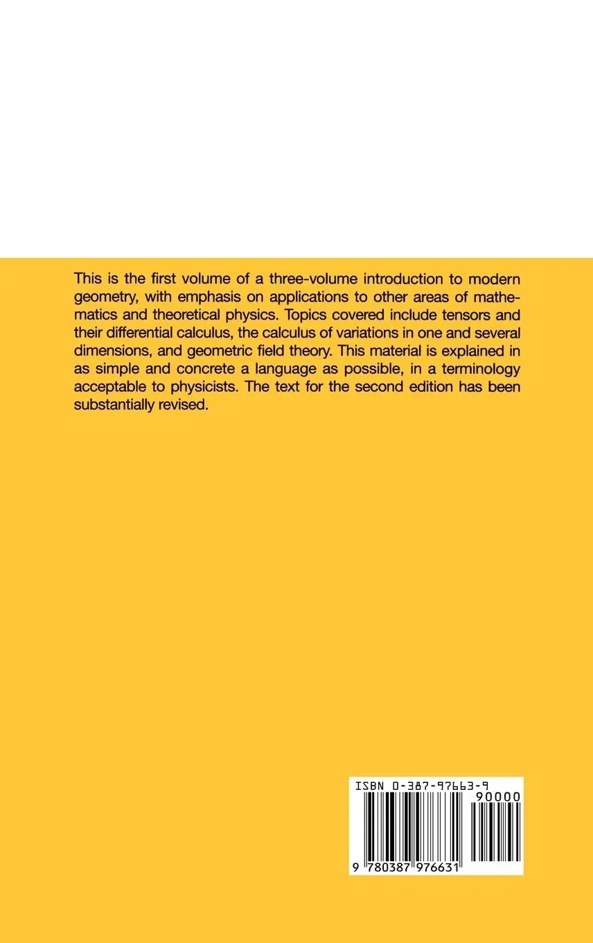 Rückseite: 9780387976631 | Modern Geometry - Methods and Applications | B. A. Dubrovin (u. a.)