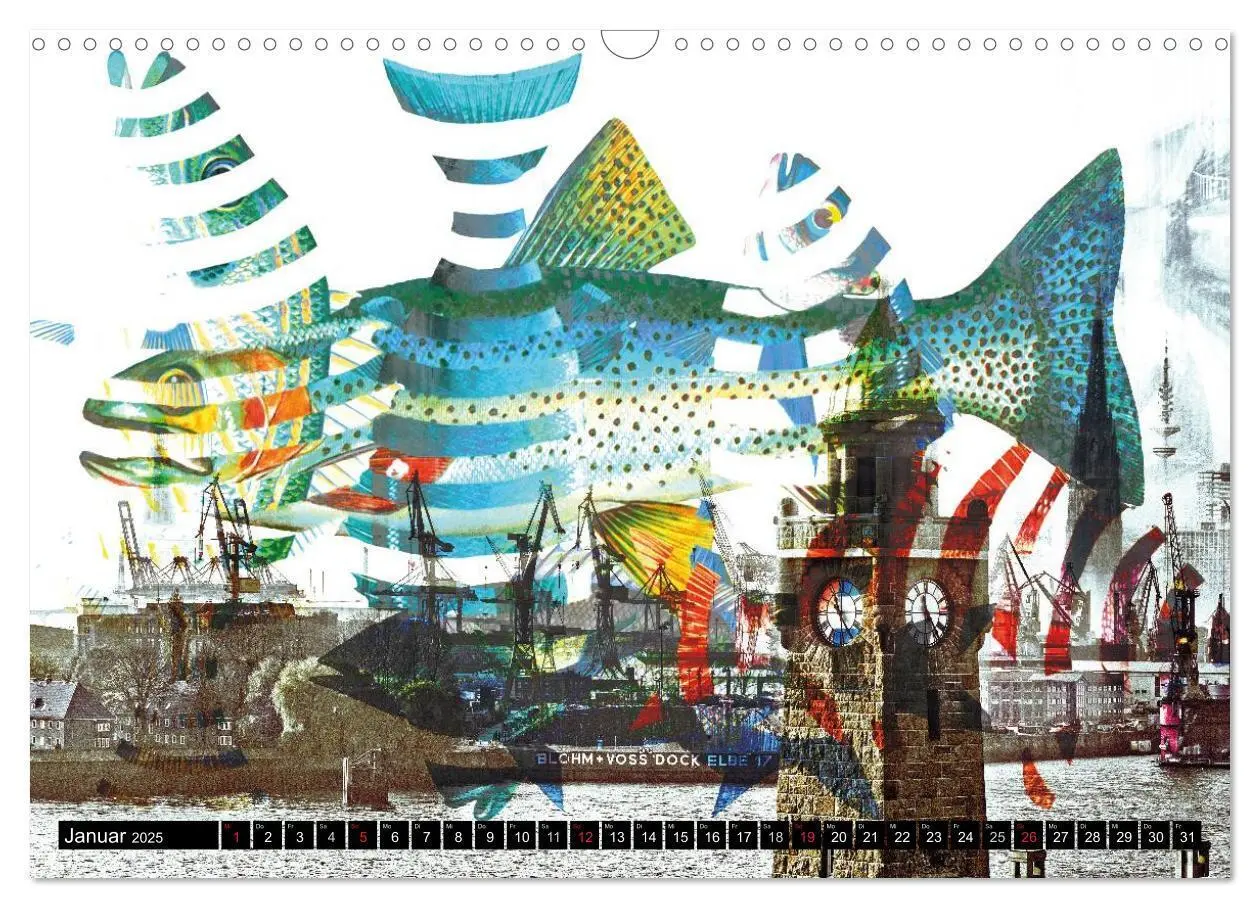 Bild: 9783435636631 | Hamburg Abstrakt (Wandkalender 2025 DIN A3 quer), CALVENDO...