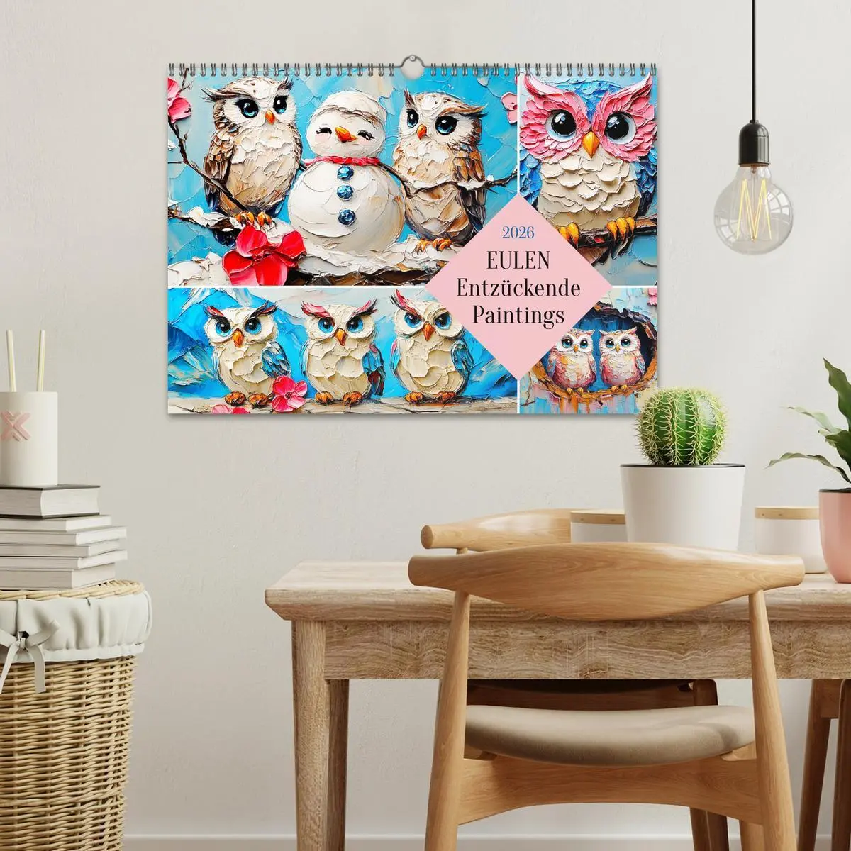 Bild: 9783457346631 | Eulen. Entzückende Paintings (Wandkalender 2026 DIN A3 quer),...